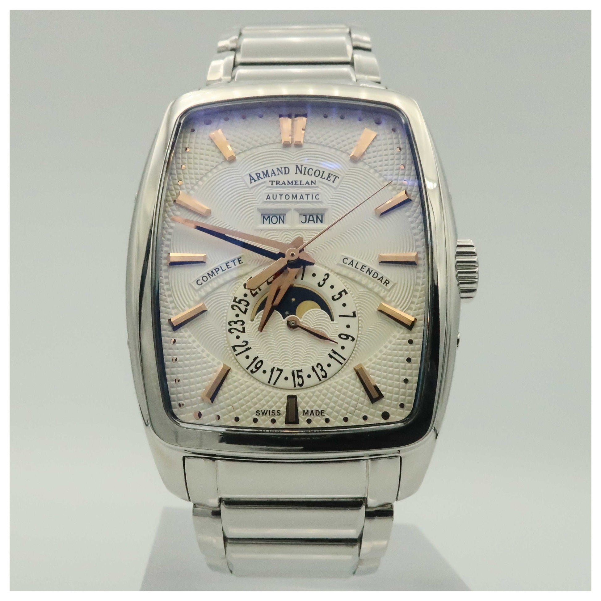 Front view of Armand Nicolet TM7 Men's Automatic Watch 9632A-AS-M9630-SDV
