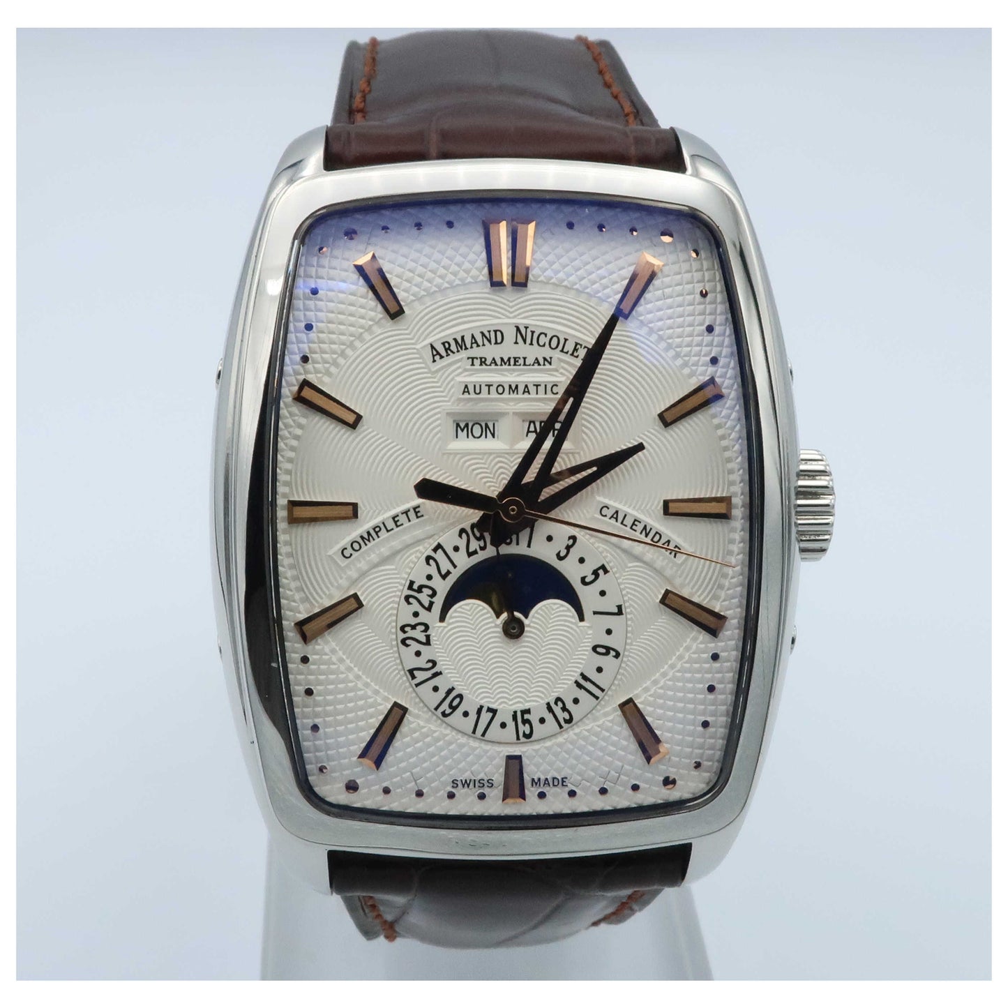 Front view of Armand Nicolet TM7 Men's Automatic Watch 9632A-AS-P968MR3-SDV