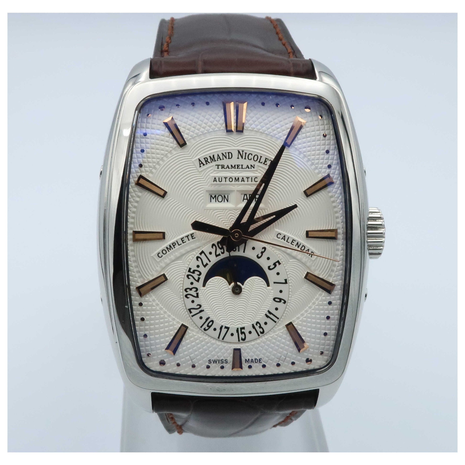 Front view of Armand Nicolet TM7 Men's Automatic Watch 9632A-AS-P968MR3-SDV