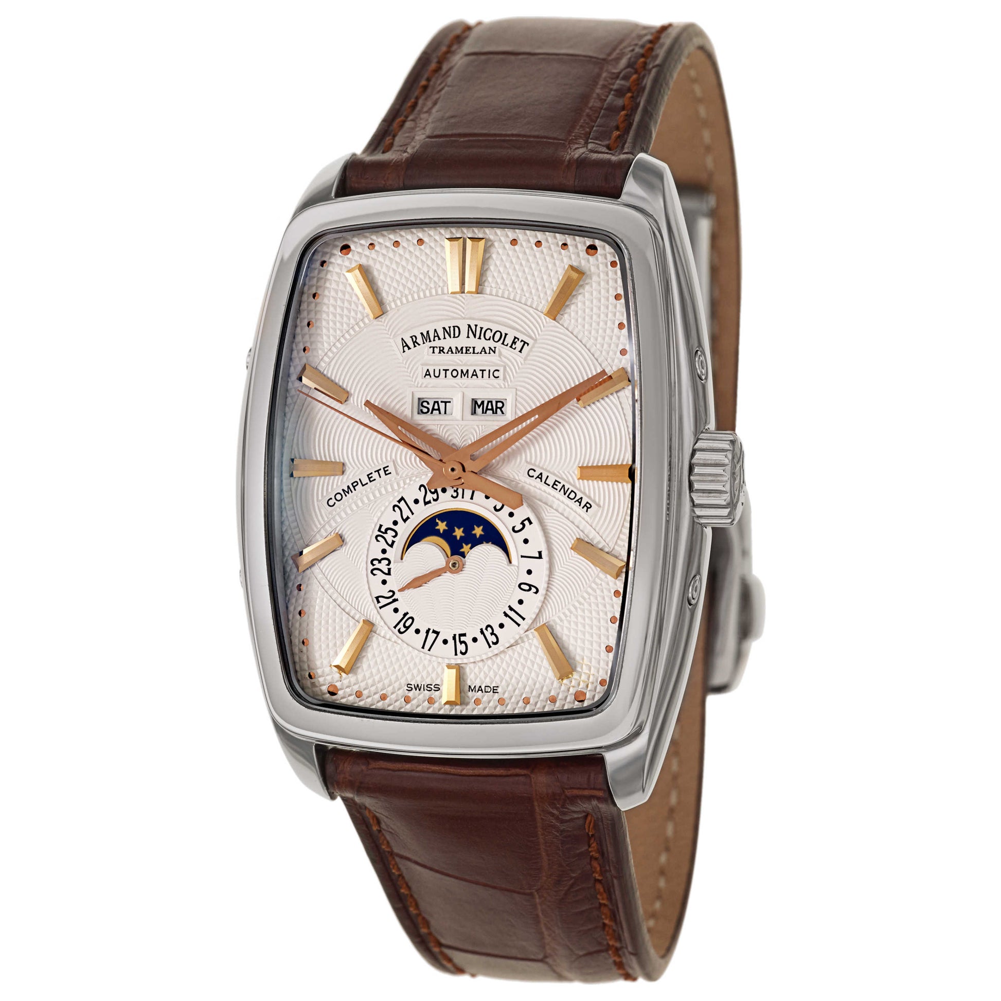 Front view of Armand Nicolet TM7 Men's Automatic Watch 9632A-AS-P968MR3