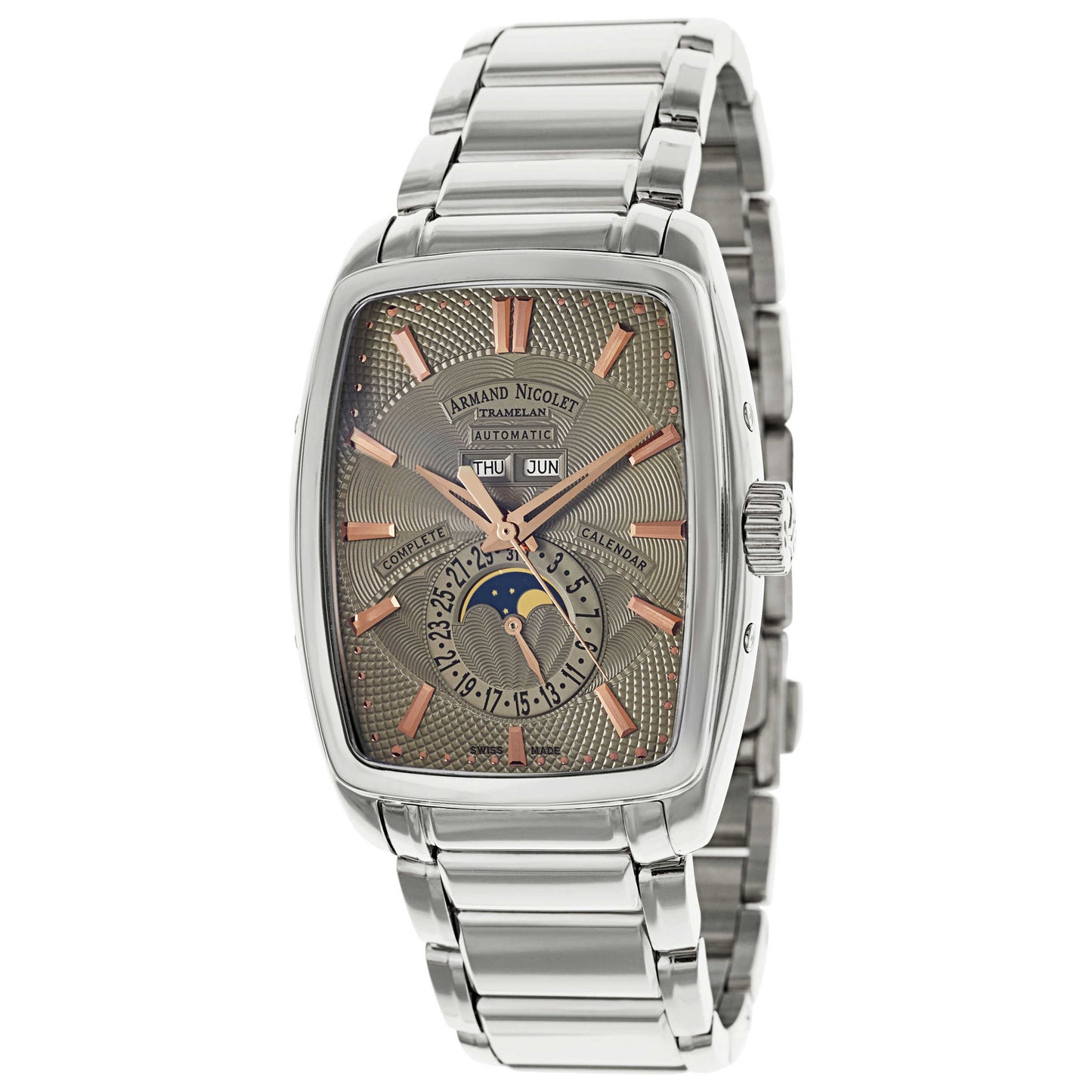 Front view of Armand Nicolet TM7 Men's Automatic Watch 9632A-GS-M9630