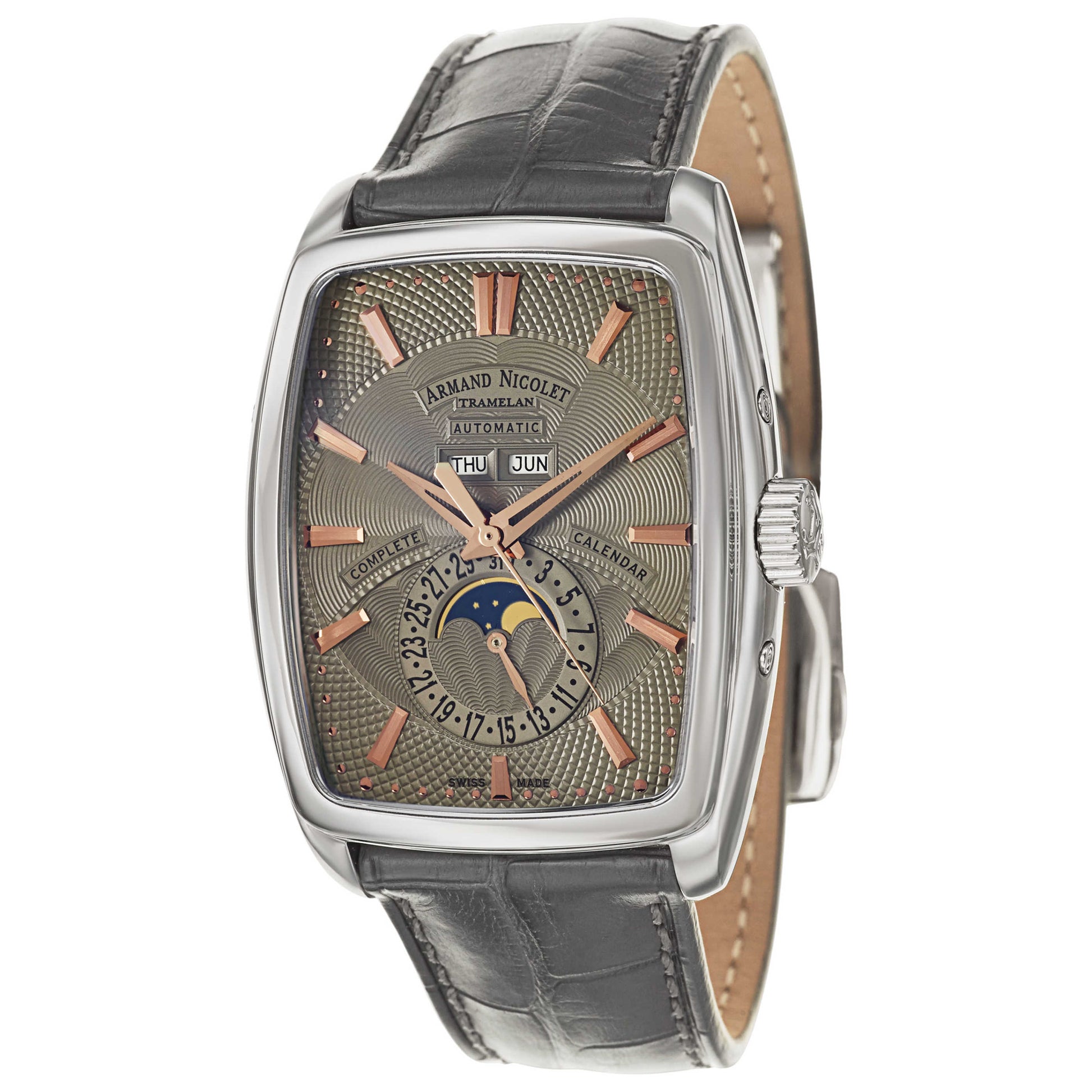 Front view of Armand Nicolet TM7 Men's Automatic Watch 9632A-GS-P968GR3