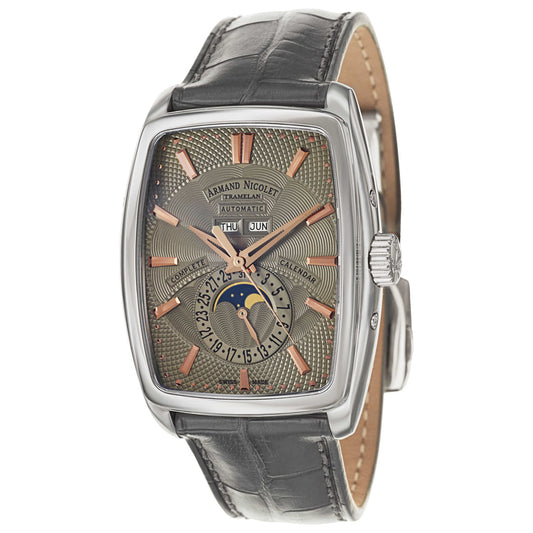 Front view of Armand Nicolet TM7 Men's Automatic Watch 9632A-GS-P968GR3