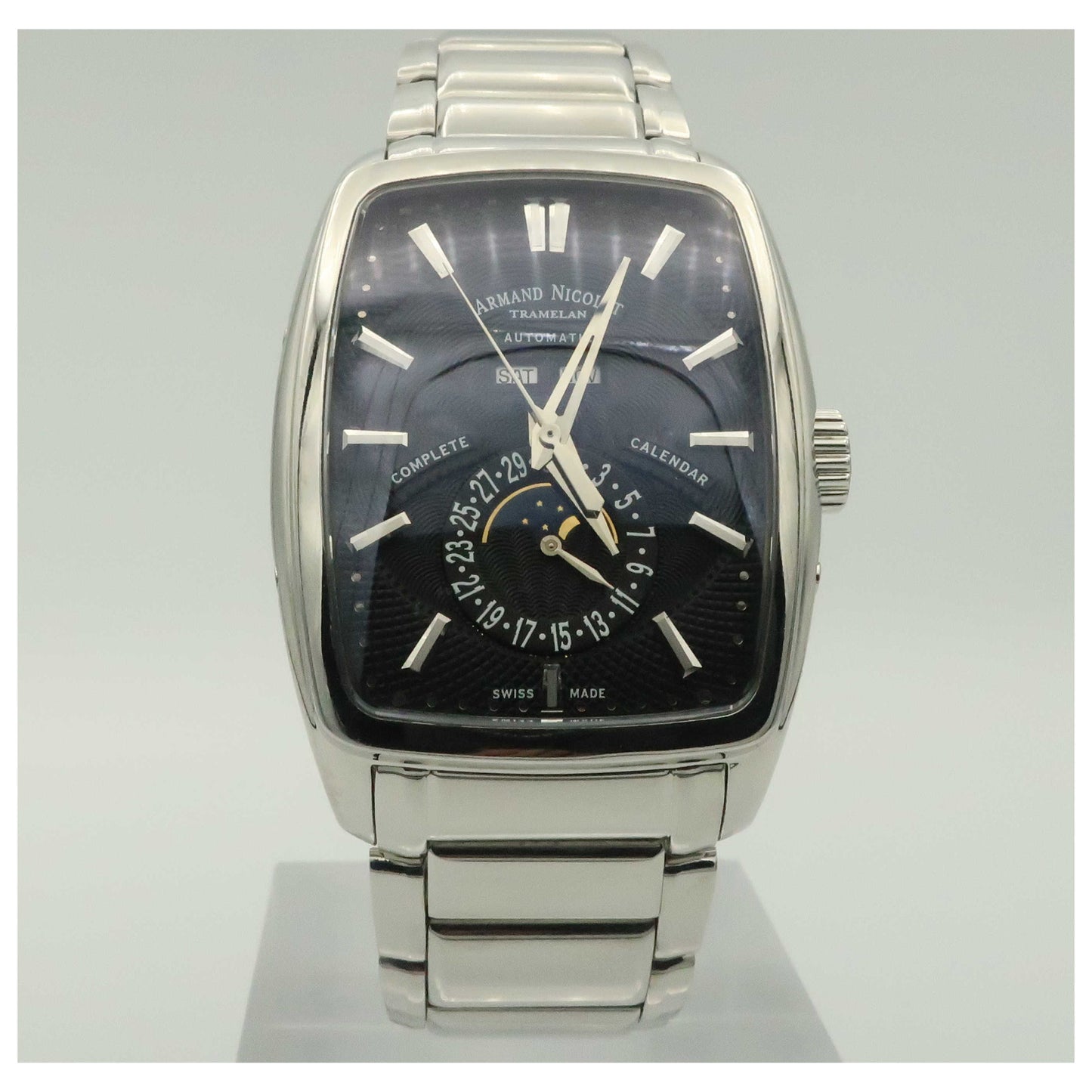 Front view of Armand Nicolet TM7 Men's Automatic Watch 9632A-NR-M9630-PO