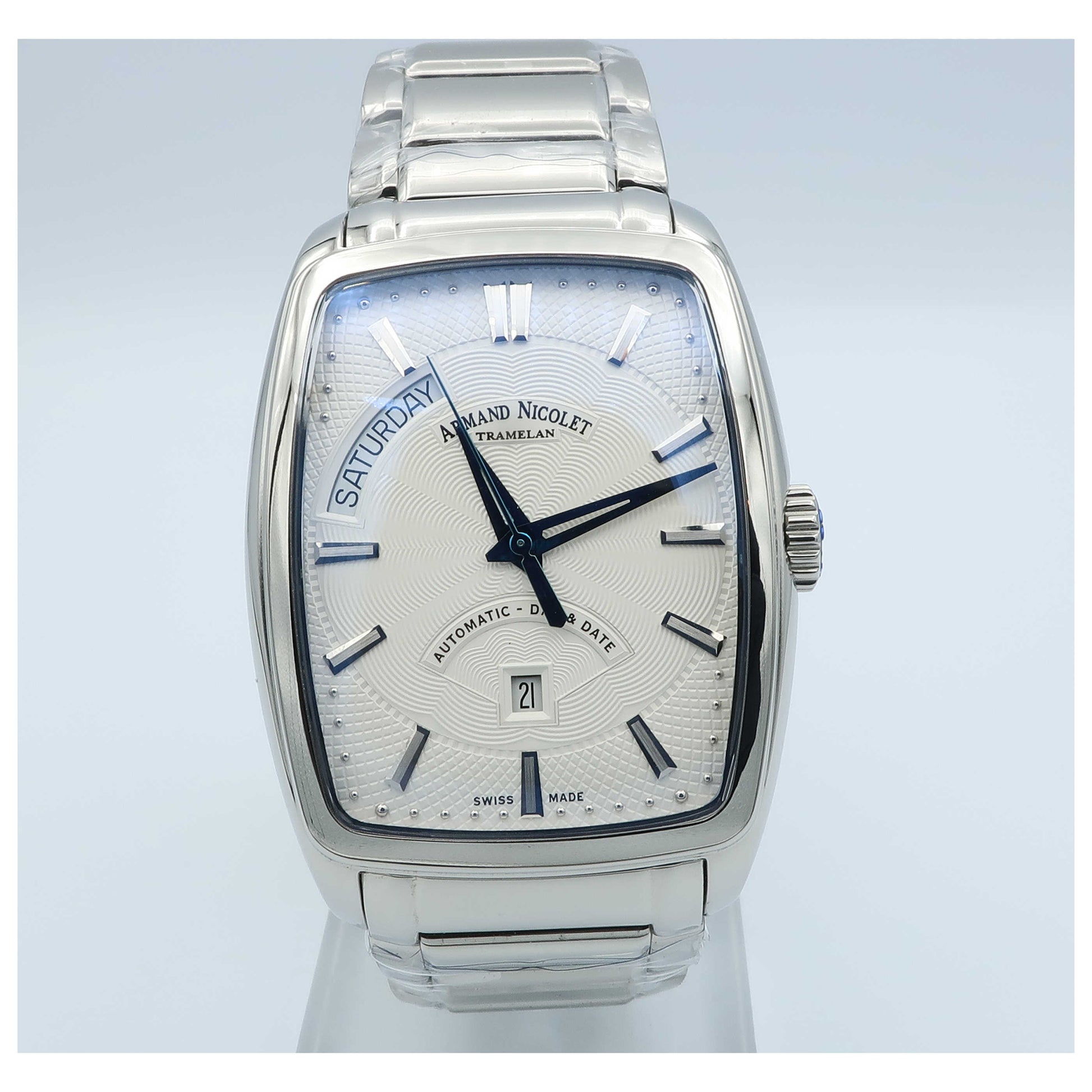 Front view of Armand Nicolet TM7 Men's Automatic Watch 9636A-AG-M9636-SD