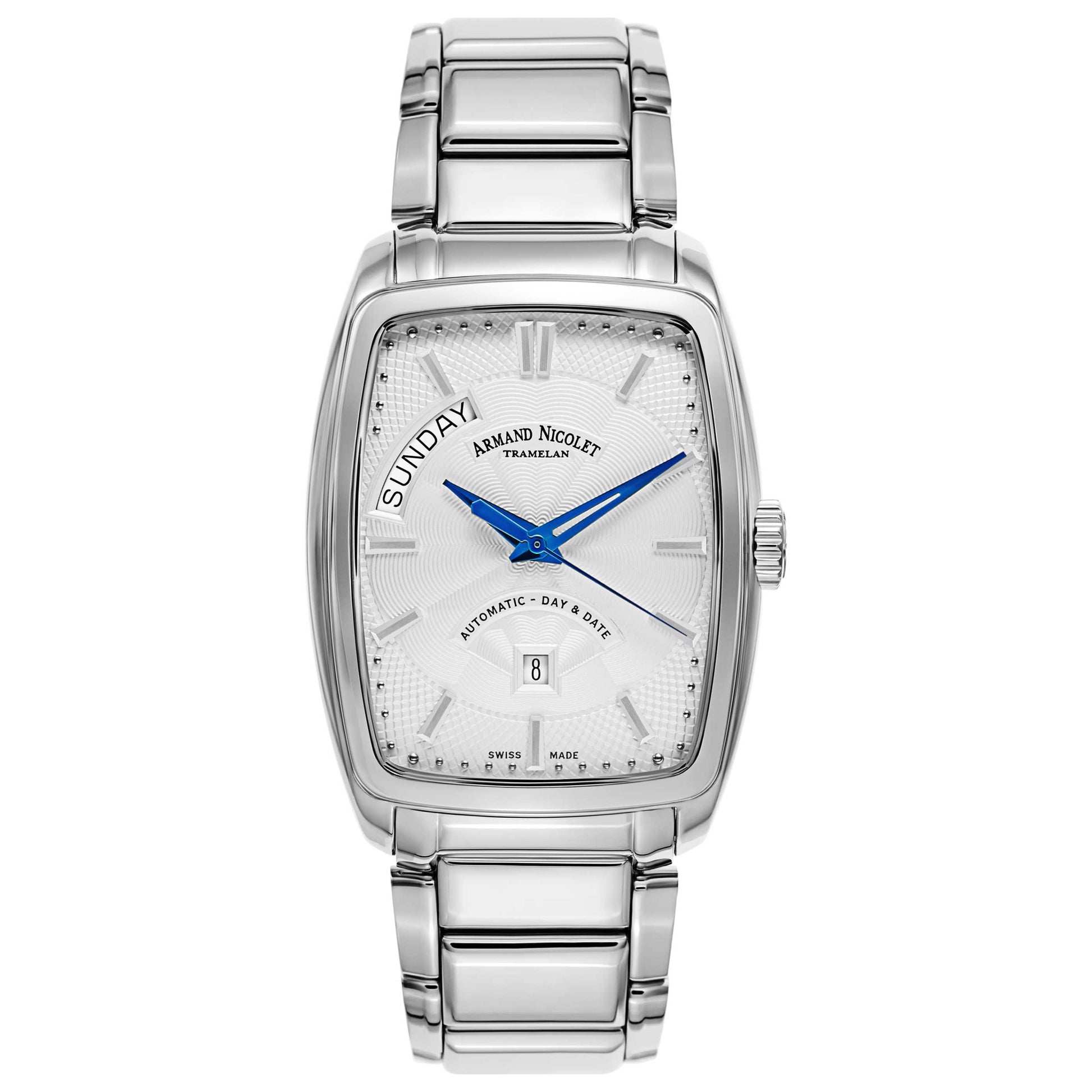 Front view of Armand Nicolet TM7 Men's Automatic Watch 9636A-AG-M9636