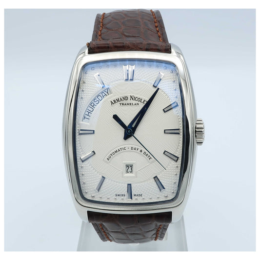 Front view of Armand Nicolet TM7 Men's Automatic Watch 9636A-AG-P968MR3-SD
