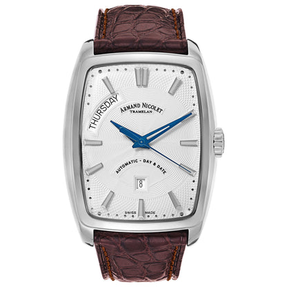 Front view of Armand Nicolet TM7 Men's Automatic Watch 9636A-AG-P968MR3