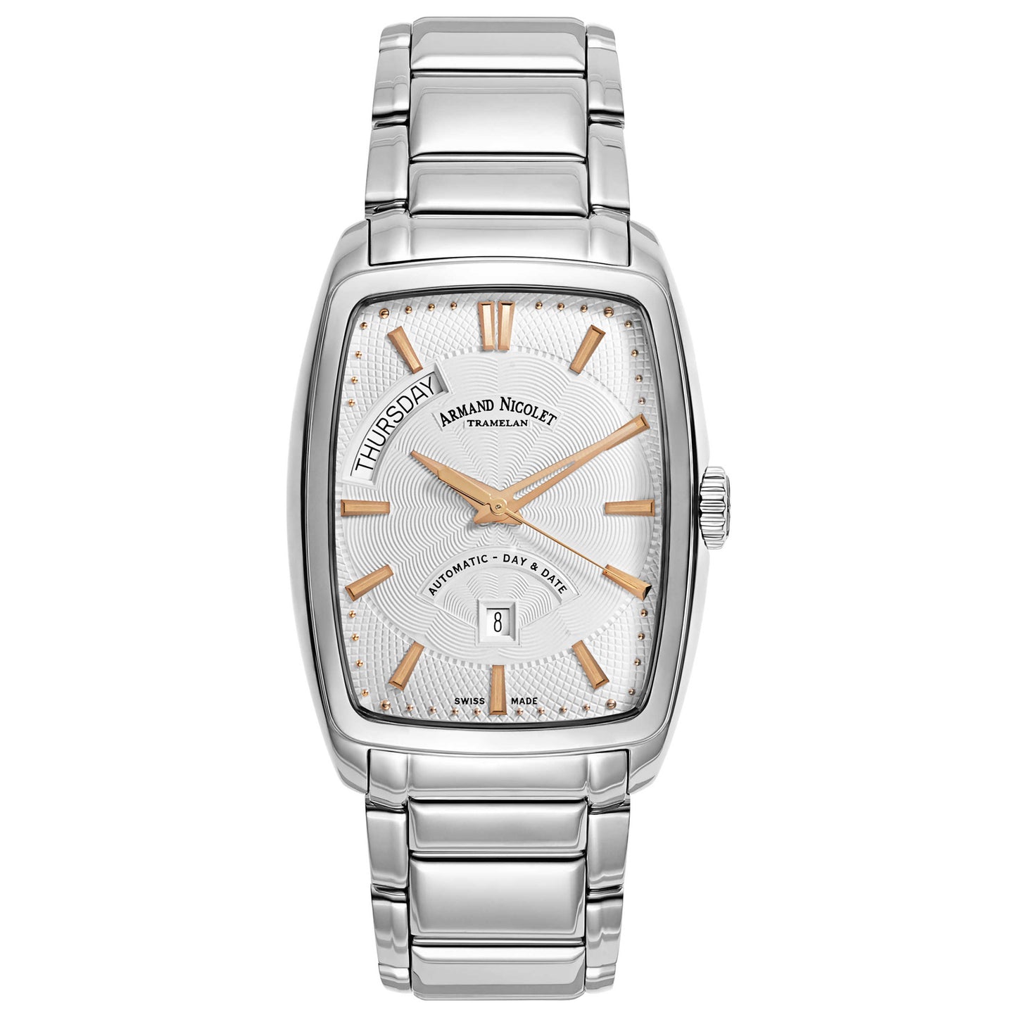 Front view of Armand Nicolet TM7 Men's Automatic Watch 9636A-AS-M9636