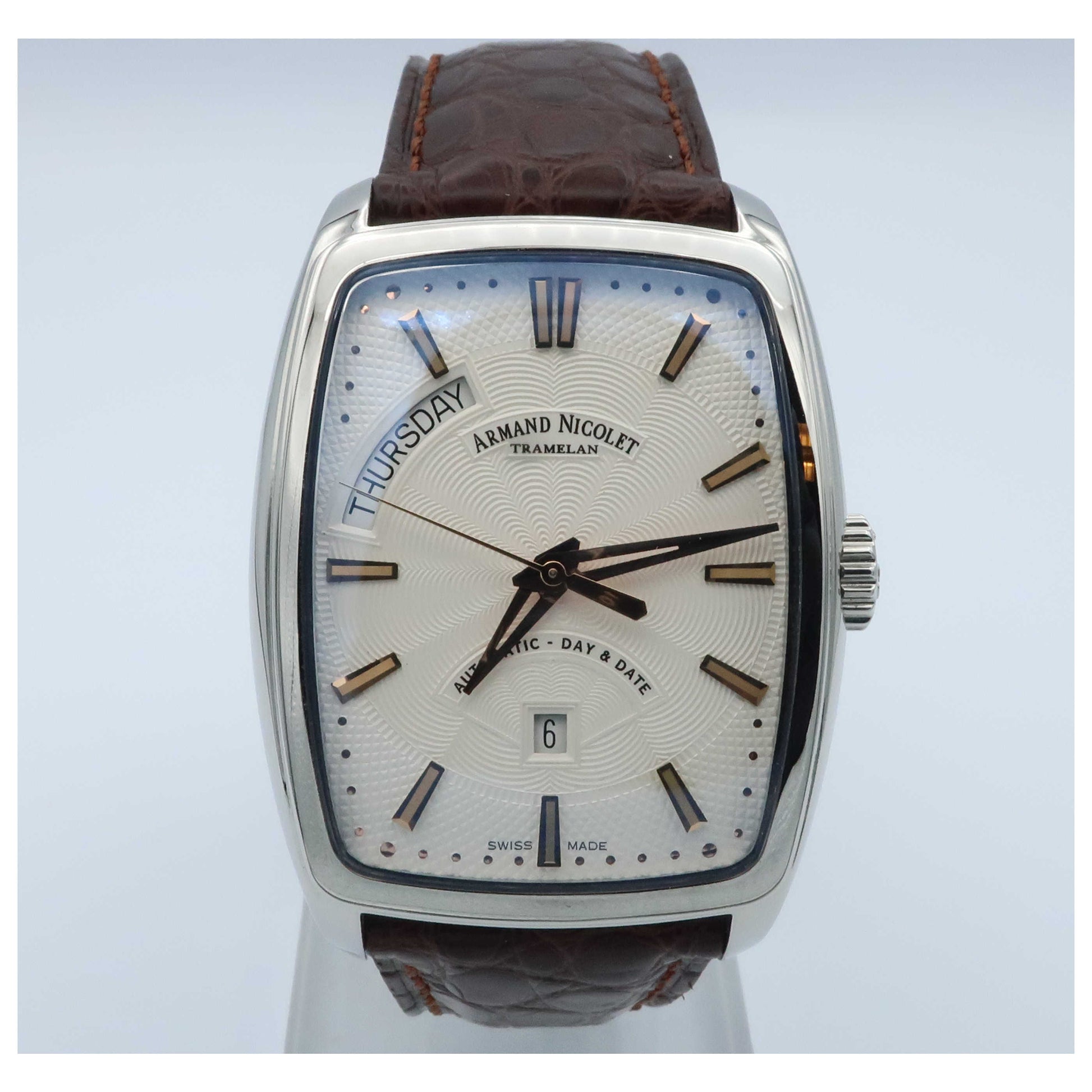 Front view of Armand Nicolet TM7 Men's Automatic Watch 9636A-AS-P968MR3-SDV