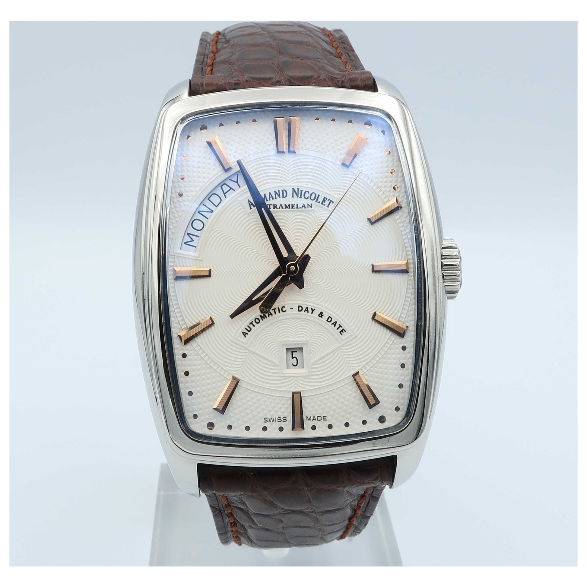 Front view of Armand Nicolet TM7 Men's Automatic Watch 9636A-AS-P968MR3-SD