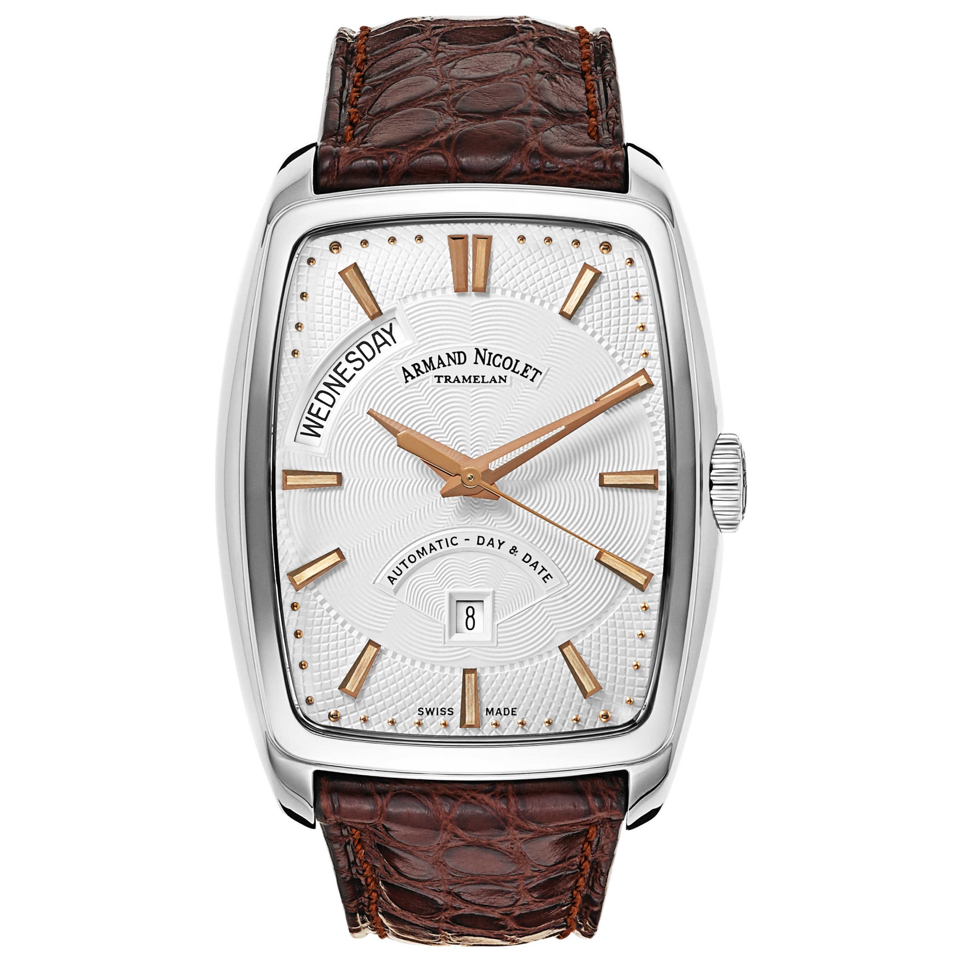 Front view of Armand Nicolet TM7 Men's Automatic Watch 9636A-AS-P968MR3