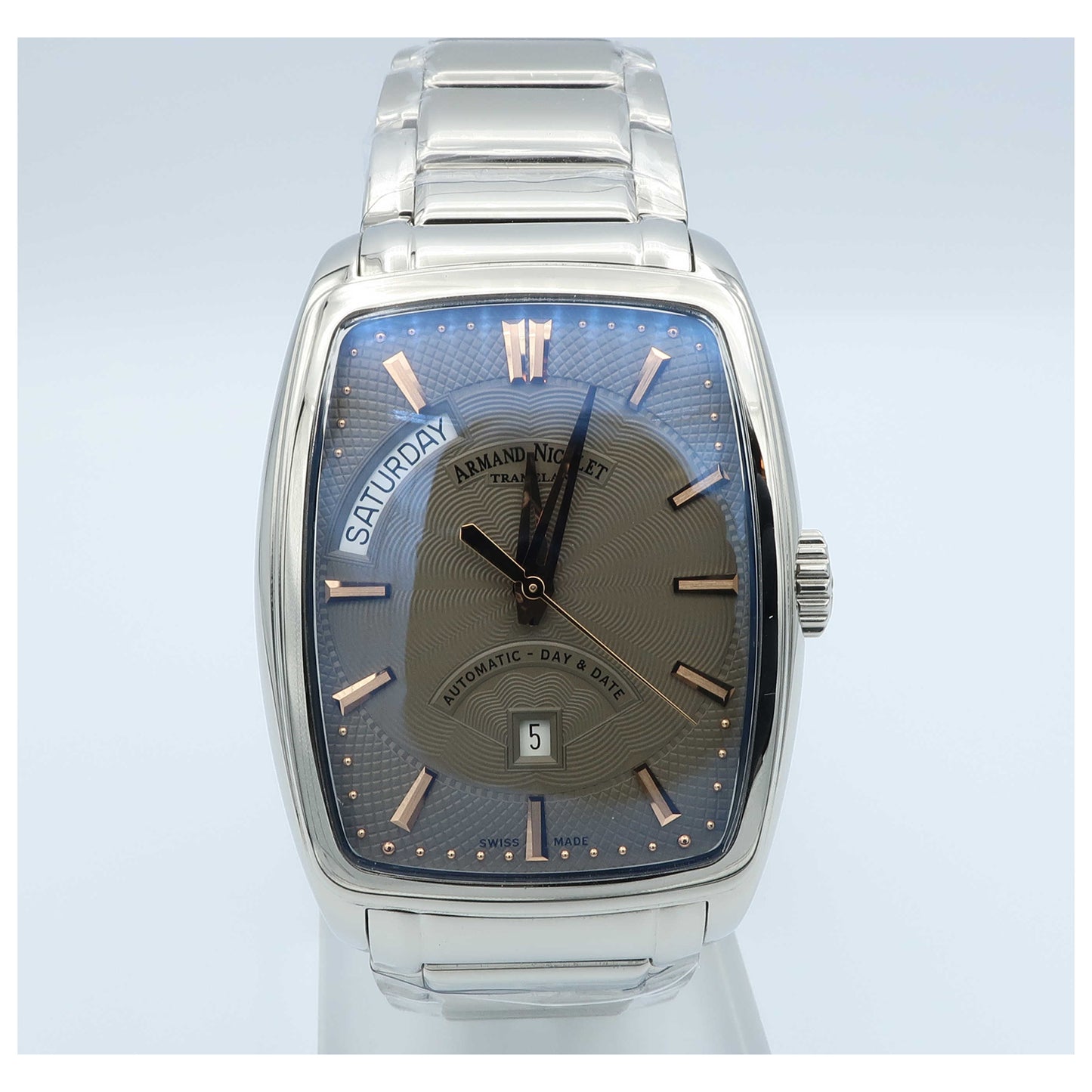 Front view of Armand Nicolet TM7 Men's Automatic Watch 9636A-GS-M9636-SD