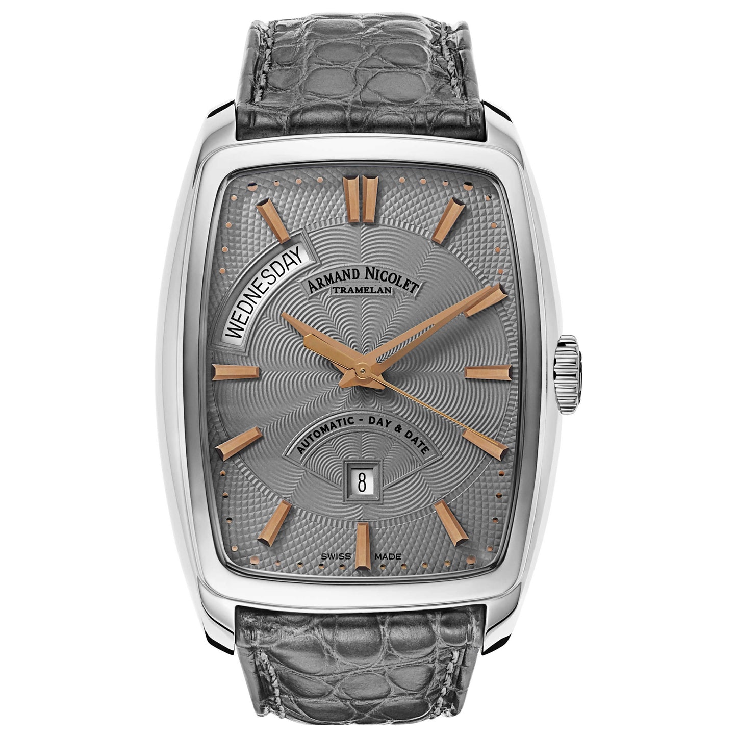 Front view of Armand Nicolet TM7 Men's Automatic Watch 9636A-GS-P968GR3