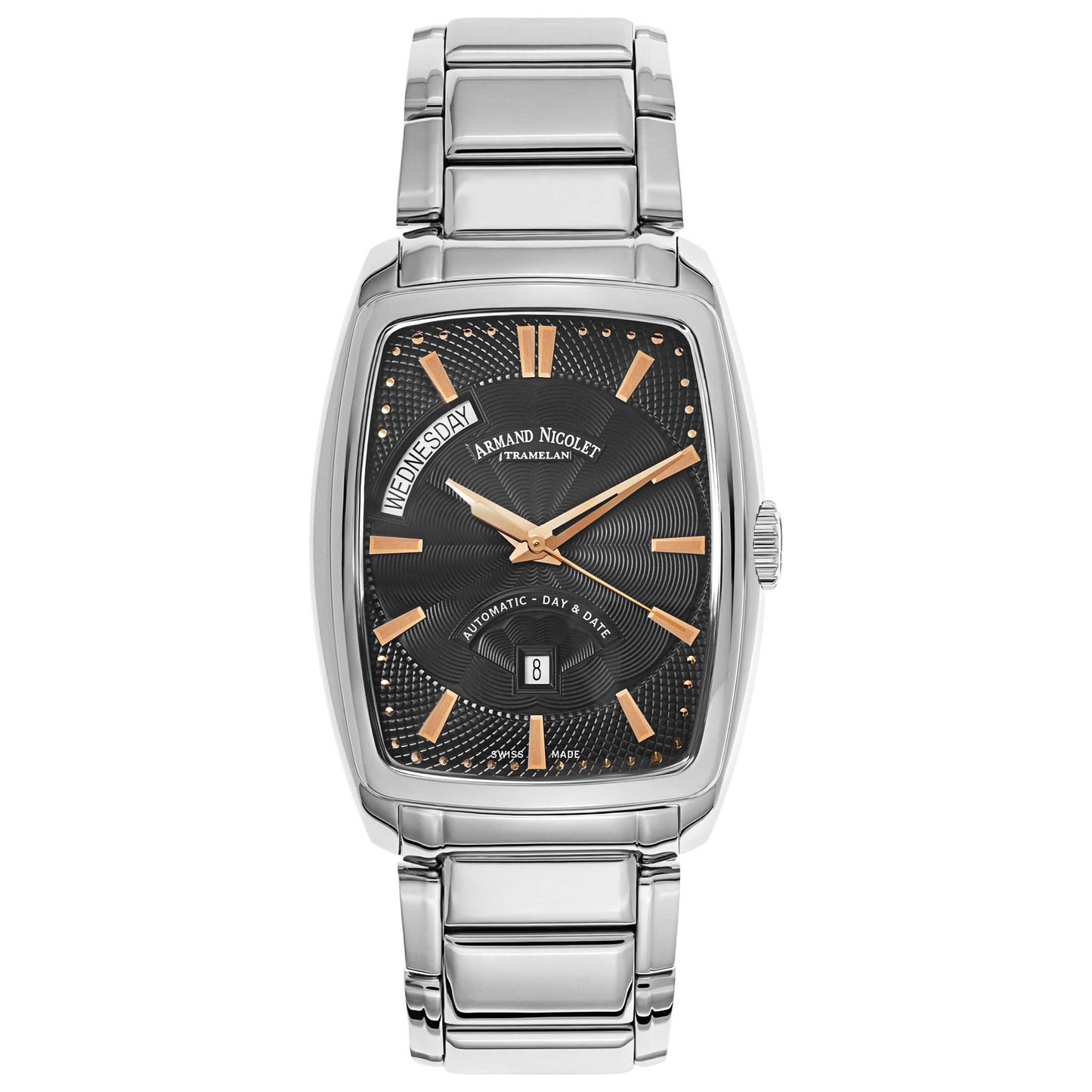 Front view of Armand Nicolet TM7 Men's Automatic Watch 9636A-NS-M9636