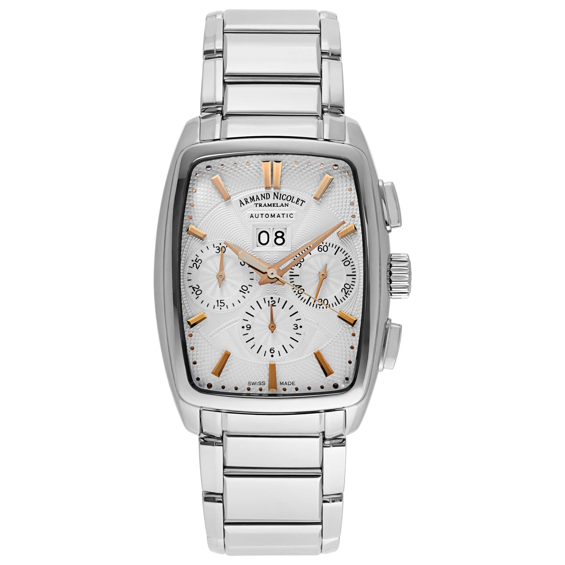 Front view of Armand Nicolet TM7 Men's Automatic Watch 9638A-AS-M9630