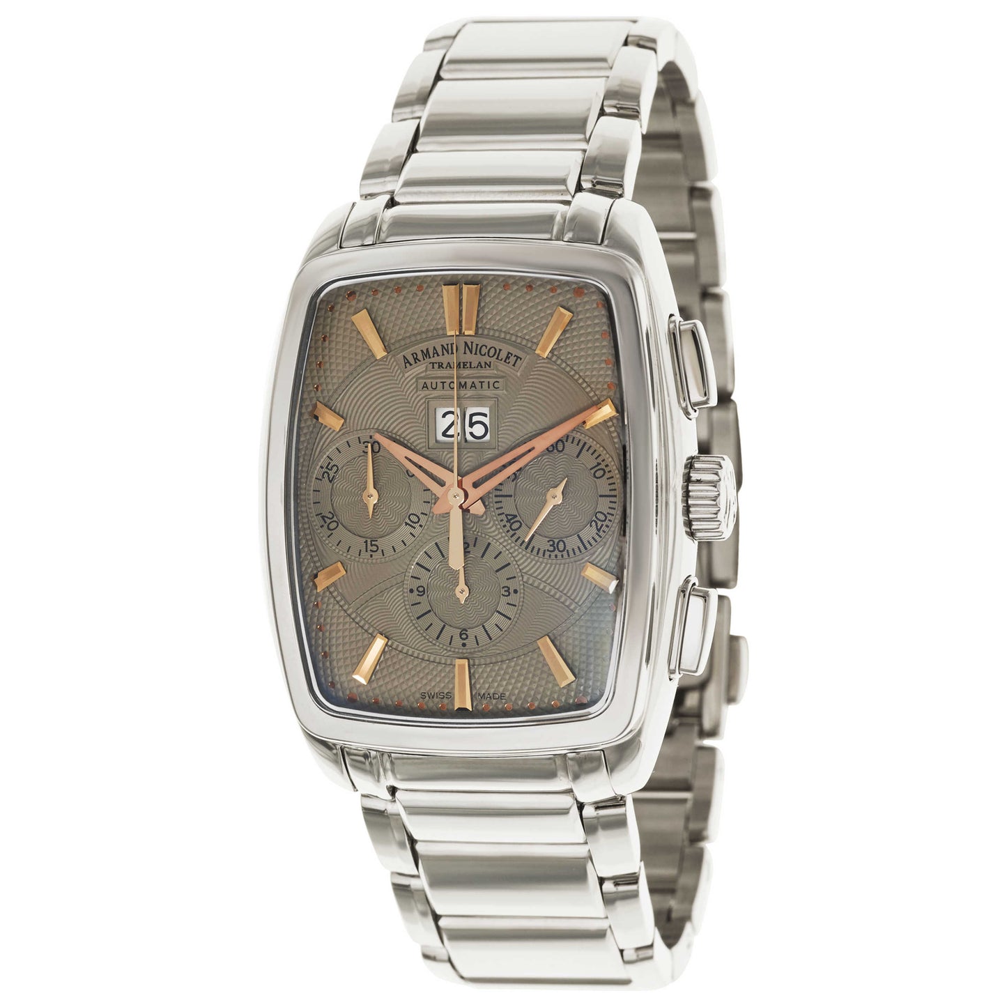 Front view of Armand Nicolet TM7 Men's Automatic Watch 9638A-GS-M9630