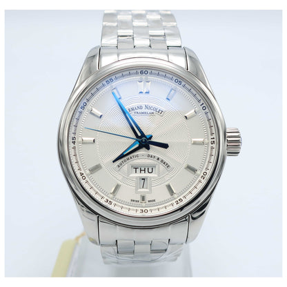Front view of Armand Nicolet M02 Men's Automatic Watch 9640A-AG-M9140-SD