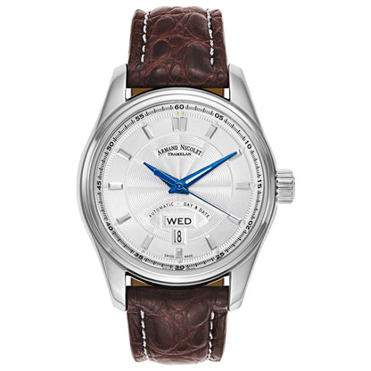 Front view of Armand Nicolet M02 Men's Automatic Watch 9640A-AG-P974MR2
