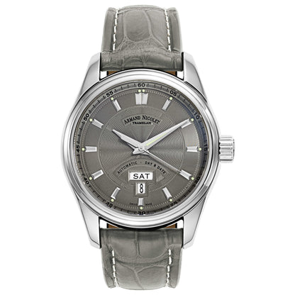 Front view of Armand Nicolet M02 Men's Automatic Watch 9640A-GR-P974GR2
