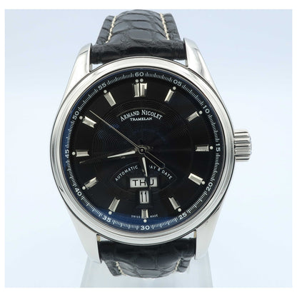 Front view of Armand Nicolet M02 Men's Automatic Watch 9640A-NR-P974NR2-SD