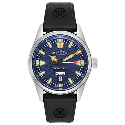 Front view of Armand Nicolet M02 Men's Automatic Watch 9640M-BU-G9660
