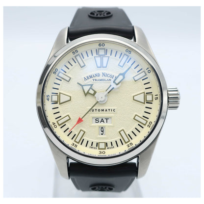 Front view of Armand Nicolet M02 Men's Automatic Watch 9640M-IV-G9660-SD