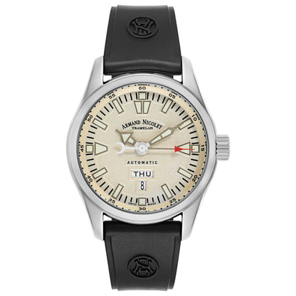 Front view of Armand Nicolet M02 Men's Automatic Watch 9640M-IV-G9660