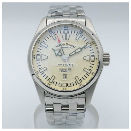 Front view of Armand Nicolet M02 Men's Automatic Watch 9640M-IV-M9140-SDV
