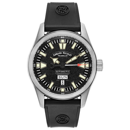 Front view of Armand Nicolet M02 Men's Automatic Watch 9640M-NR-G9660