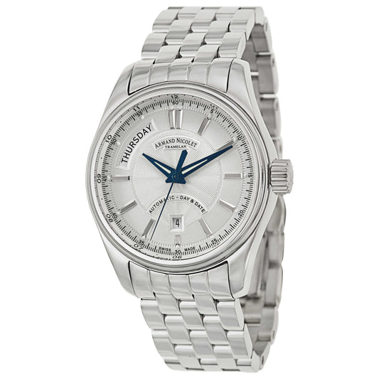 Front view of Armand Nicolet M02 Men's Automatic Watch 9641A-2-AG-M9140