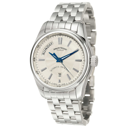 Front view of Armand Nicolet M02 Men's Automatic Watch 9641A-AG-M9140
