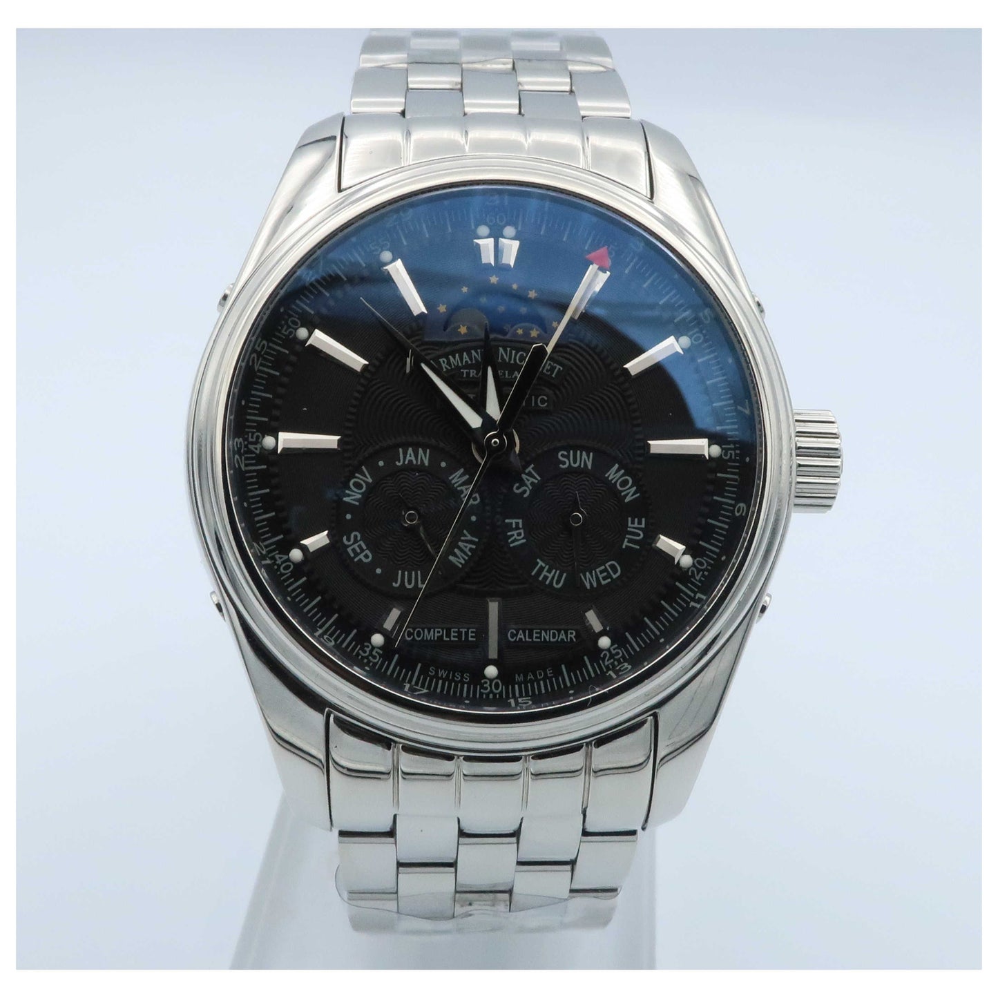 Front view of Armand Nicolet M02 Men's Automatic Watch 9642B-2-NR-M9140-SDV