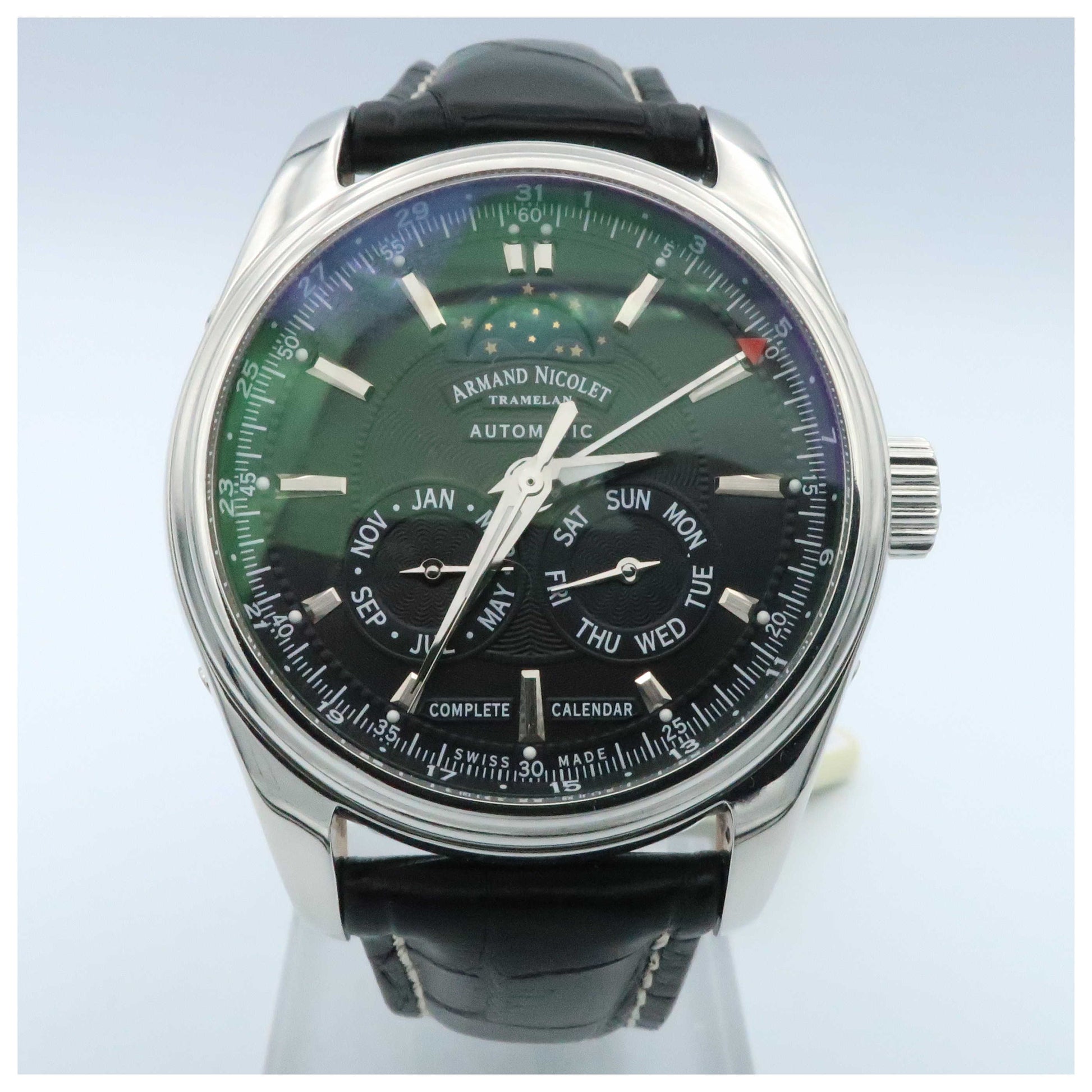 Front view of Armand Nicolet M02 Men's Automatic Watch 9642B-2-NRP974NR2-PO