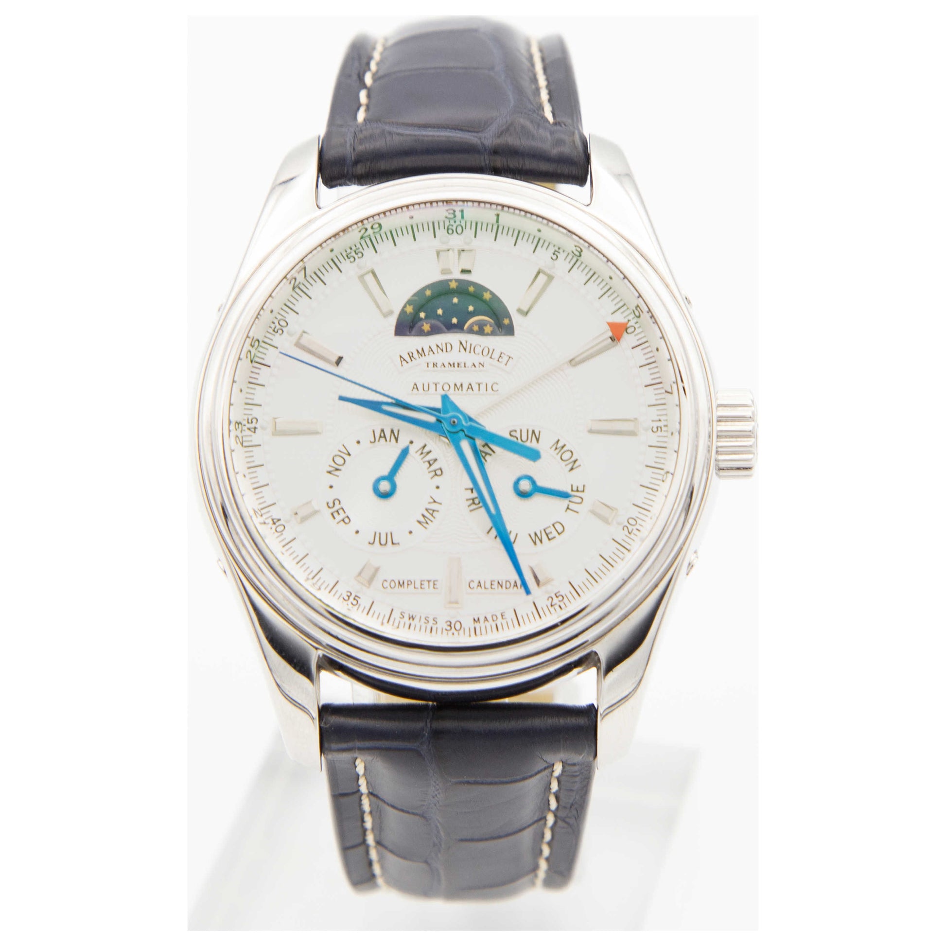 Front view of Armand Nicolet M02 Men's Automatic Watch 9642B-2AGP974MR2-SDV