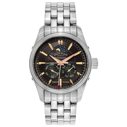 Front view of Armand Nicolet M02 Men's Automatic Watch 9642B-NS-M9140