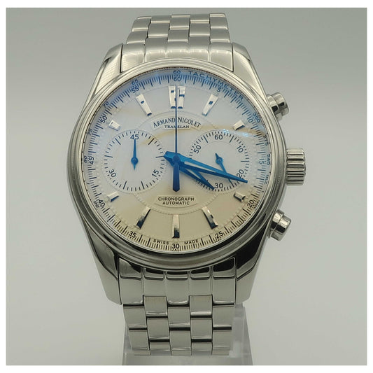 Front view of Armand Nicolet M02 Men's Automatic Watch 9644A-AG-M9140-SDV2