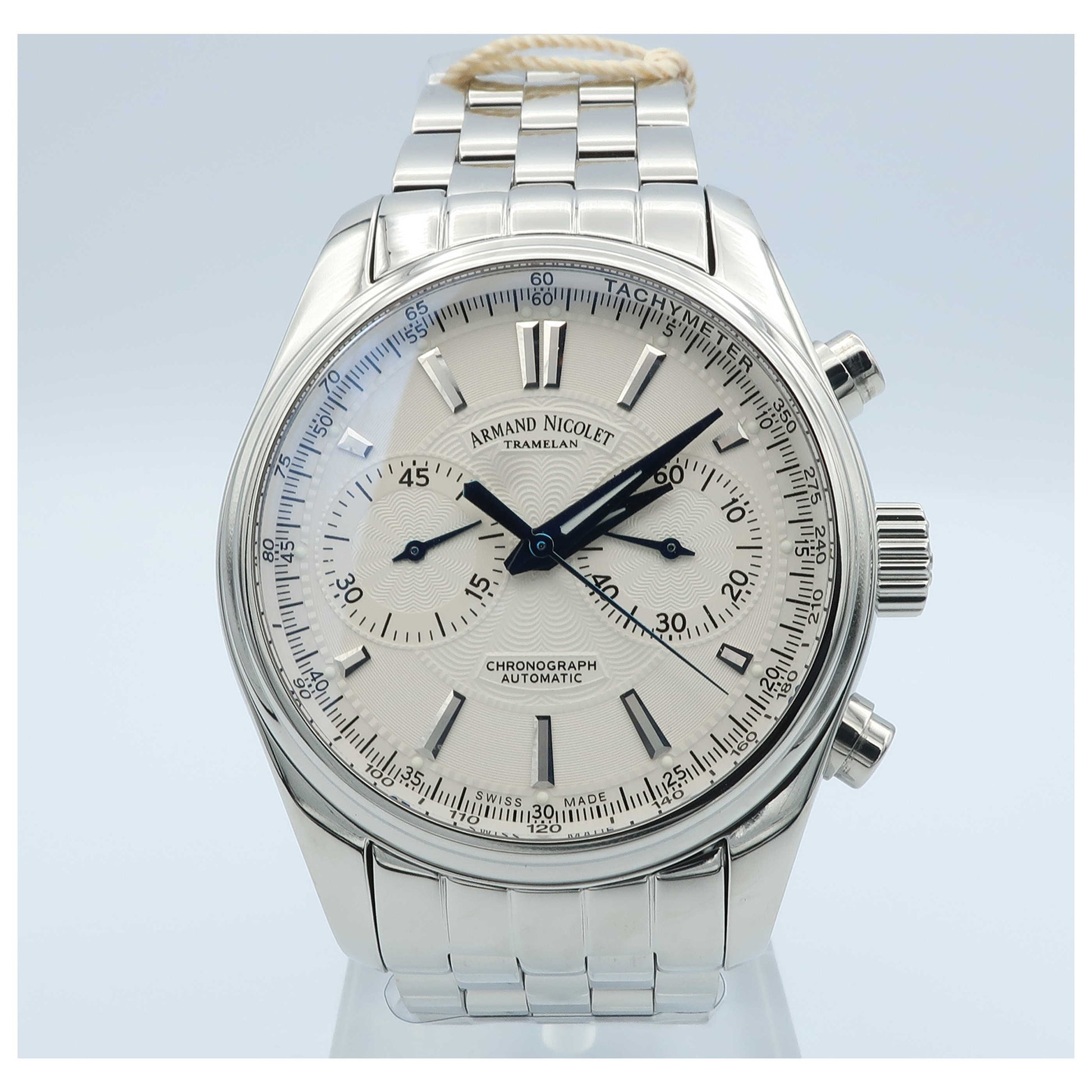 Front view of Armand Nicolet M02 Men's Automatic Watch 9644A-AG-M9140-SD