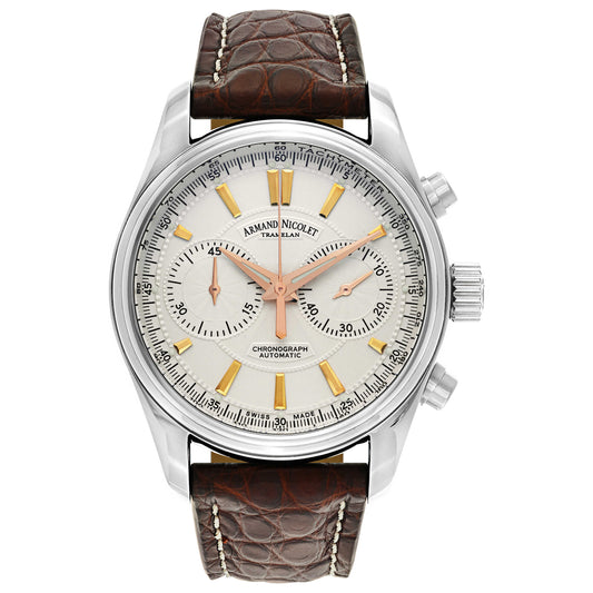 Front view of Armand Nicolet M02 Men's Automatic Watch 9644A-AS-P974MR2