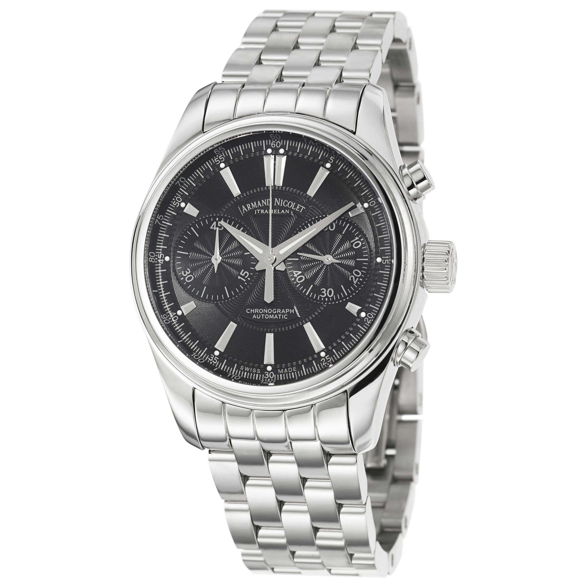 Front view of Armand Nicolet M02 Men's Automatic Watch 9644A-NR-M9140