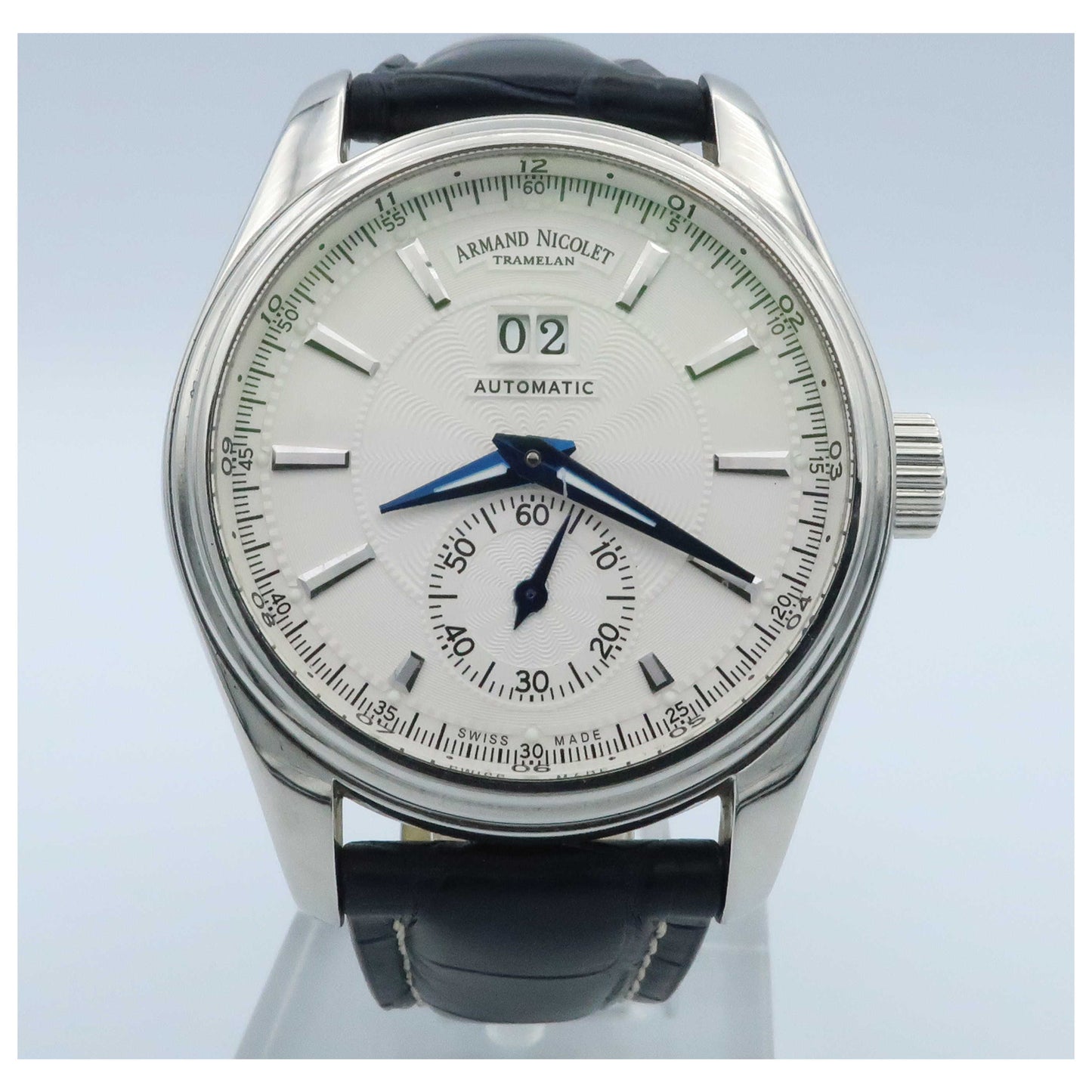 Front view of Armand Nicolet M02 Men's Automatic Watch 9646A-AGP961MR2-SDV2