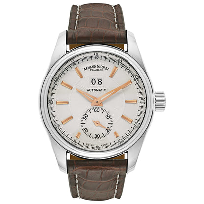 Front view of Armand Nicolet M02 Men's Automatic Watch 9646A-AS-P974MR2