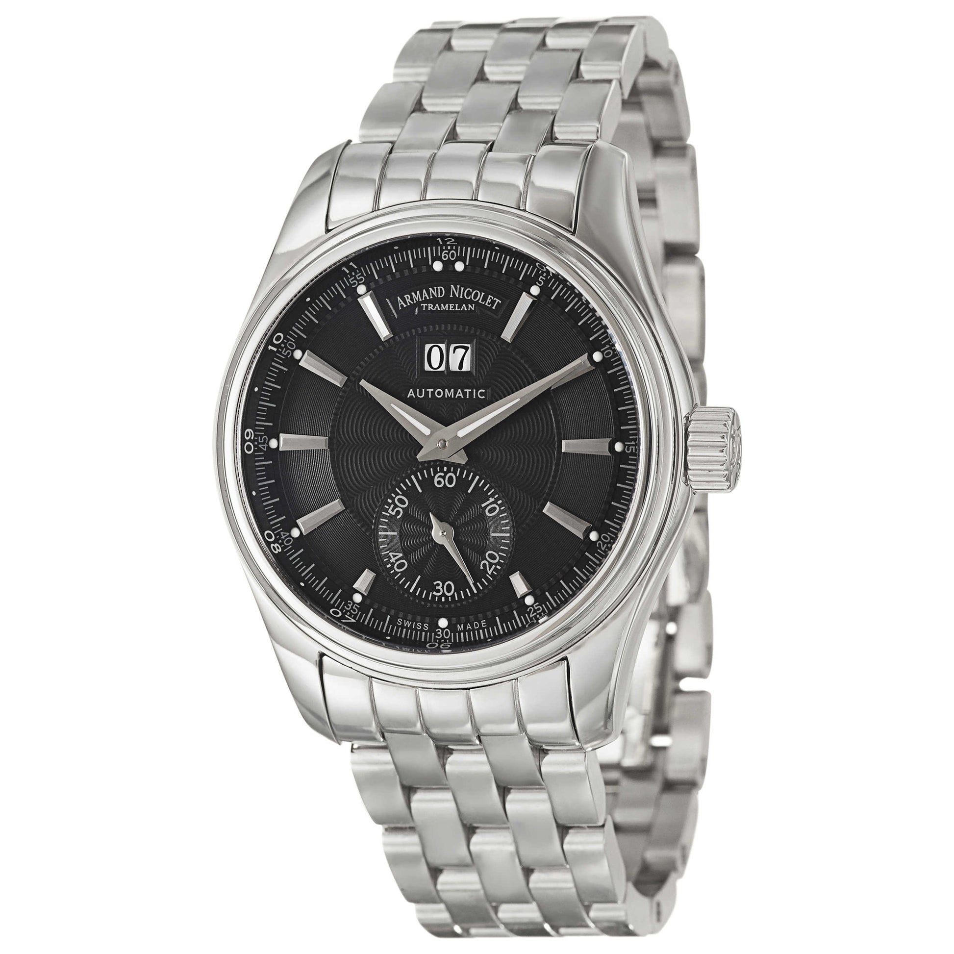 Front view of Armand Nicolet M02 Men's Automatic Watch 9646A-NR-M9140