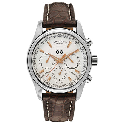 Front view of Armand Nicolet M02 Men's Automatic Watch 9648A-AS-P974MR2