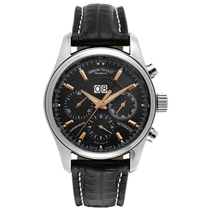 Front view of Armand Nicolet M02 Men's Automatic Watch 9648A-NS-P974NR2