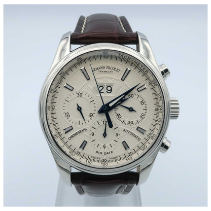 Front view of Armand Nicolet M02 Men's Automatic Watch 9648A2-AGP974MR2-SDV
