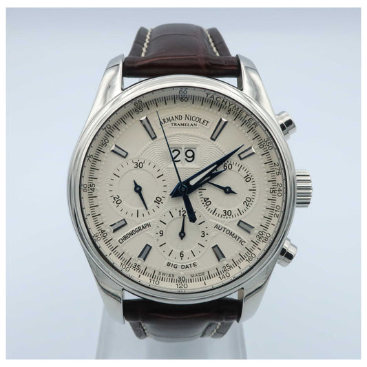 Front view of Armand Nicolet M02 Men's Automatic Watch 9648A2-AGP974MR2-SDV