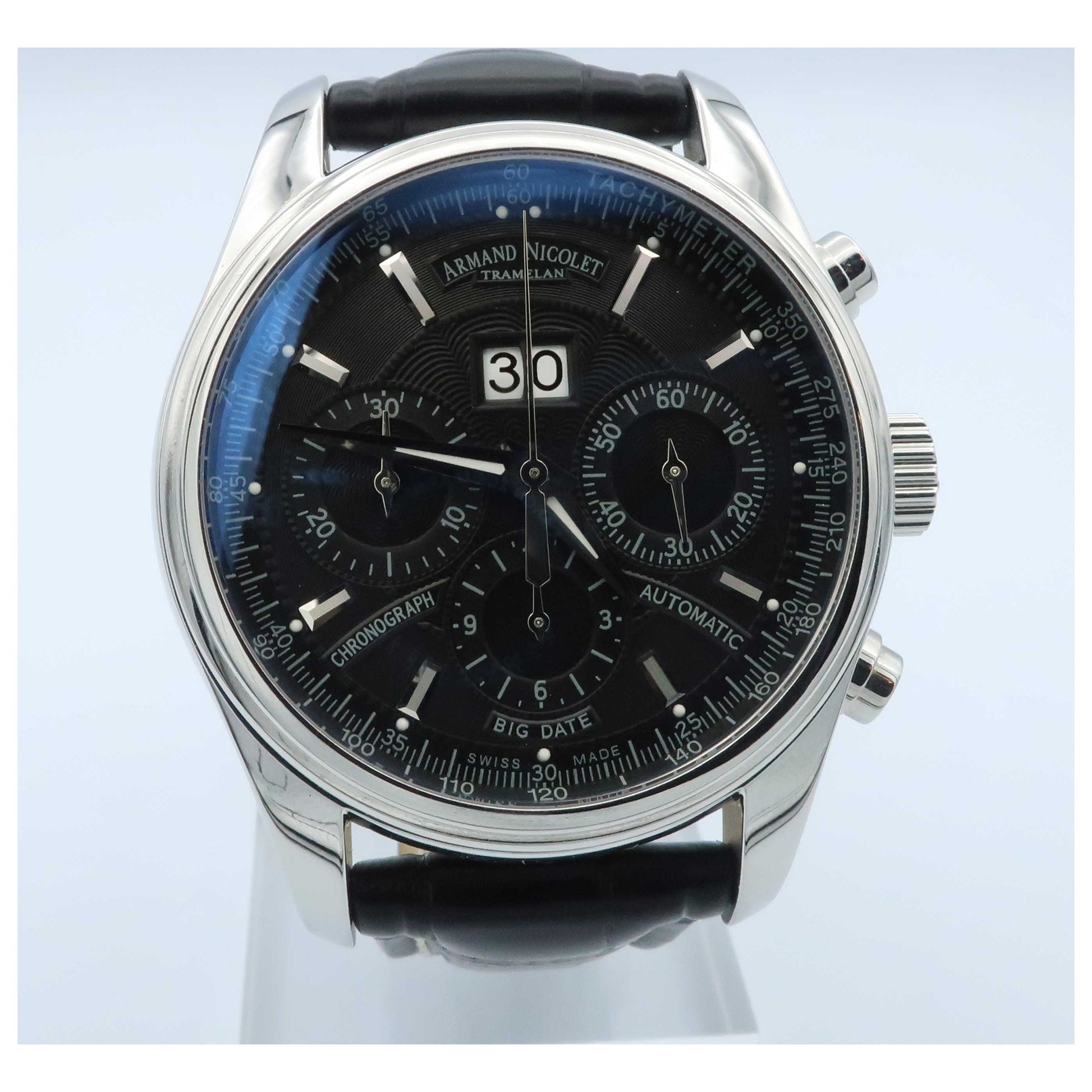 Front view of Armand Nicolet M02 Men's Automatic Watch 9648A2-NRP974NR2-SDV