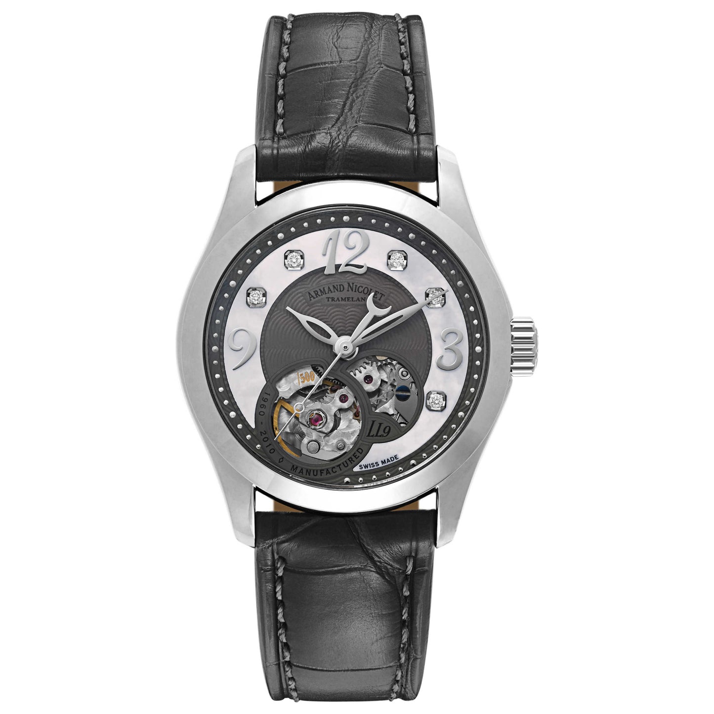 Front view of Armand Nicolet LL9 Women's Automatic Watch 9653A-GN-P953GR8