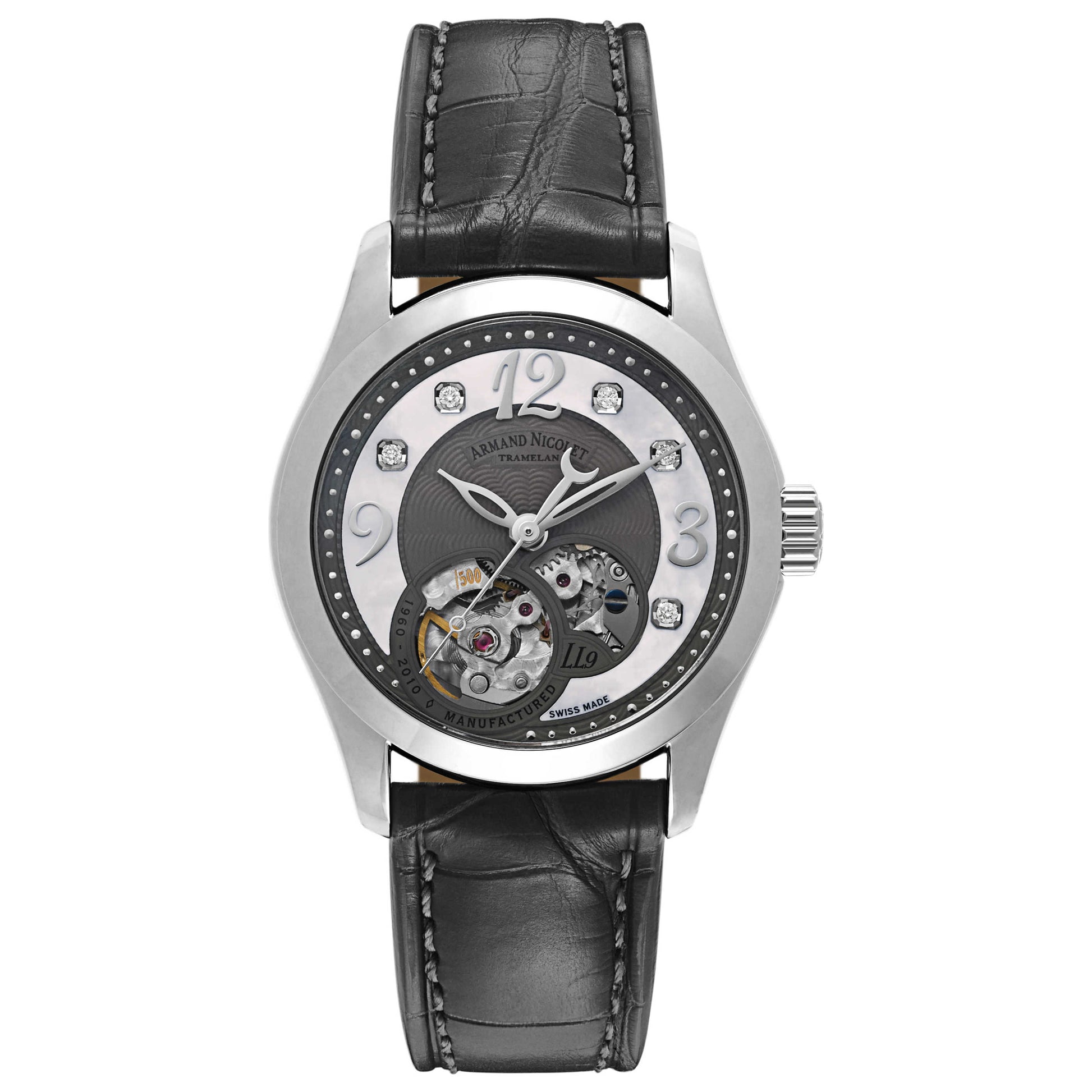 Front view of Armand Nicolet LL9 Women's Automatic Watch 9653A-GN-P953GR8